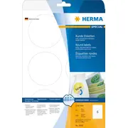 Herma Peel-Off etiķetes 5068 Kustamas lietas. A4. apaļas. Ø 85 mm. baltas. matēts papīrs. 150 gab. Etykiety odklejalne Movables. papier matowy. szt.