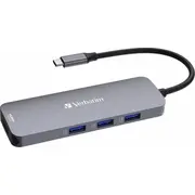 Hub Usb verbatim 32151 1X Sd Usb-C Pd Microsd 2X Hdmi Usb-A 3.2 Gen1 Verbatim microSD 3X