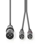 Kabelis Nedis Xlr M 2X Rca 3M 5412810295760 Coth15200Gy30