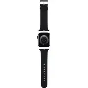 Karls Lāgerfelds Kārļa Lāgerfelda siksniņa Klawlslknk Apple Watch 42/44/45/49Mm melna/melna 3D gumijas Karl Head Lagerfeld Pasek czarny/black strap Rubber