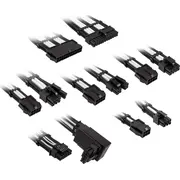 Kolink Core Pro pītais kabeļa pagarinājuma komplekts 2. tips  strūklas melns/brilliantbalts Braided Cable Extension Kit 12V-2X6 Type Jet Black/Brilliant White