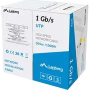 Lanberg Utp Lan kabelis 1Gb/S 305M Cca vads. dzeltens Kabel drut