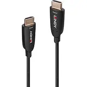 Lindy kabelis optiskās šķiedras hibrīds Hdmi melns Kabel Cable Fibre Optic Hybrid 15M Black