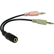 Logilink ligzda  x2 kabelis. melns Ca0020 Kabel Jack 3.5Mm 0.15M czarny
