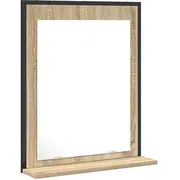 Sonoma Ozols vannas istabas spogulis ar plauktu 50X12X60 cm izgatavots no koka bāzes materiāla Lustro Oak drewnopochodnego