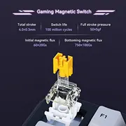 Mehāniskā tastatūra Ak820 Maksimālais magnētiskais slēdža-Purple-baltais-zilais Rgb Klawiatura gamingowa mechaniczna Max Magnetic switches-Purple-White-Blue-RGB