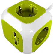 Orno četrvirzienu pagarinātājs Schuko ar 2Xusb lādētāju laima Kostka 4-Krotnyschuko 1.4M limonkowy