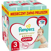 Pampers Autiņbiksītes Bikses Premium Care 3. 6-11 kg. 144 gab. Pieluchomajtki Pants szt.