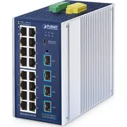Planet Industrial L2/L4 16 portu pārvaldīts slēdzis Igs-4215-16T4 16-Port Managed Switch