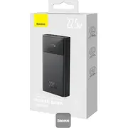 Powerbank Baseus baseus Star-Lord Digital Display Fast Charge Power Bank 22.5W Black Ar vienkāršu sērijas uzlādes kabeli Usb līdz C tipam 3A Aizjūras izdevums 30000Mah Simple Series Charging Cable to Type-C 0.3M Edition