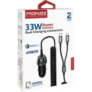 Prome Powerdrive-33Pdci automašīnas lādētājs 33W Usb-C Lightning Promate Car charger