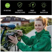 Qoltec 50333 Ātrs elektriskais motorollera lādētājs 36V 42V 2A 5.5X2.5 Ūdensnecaurlaidīgs Strāvas kabelis Szybka do roweru skutera elektrycznego wodoodporna Kabel