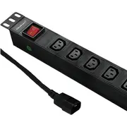 Qoltec strāvas sloksne. 19 collu. 1U. 10A. Pdu. 8Xiec C13. 2M 53998 Listwa