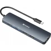 Sandberg 8K displeja dokstacijas Usb-C stacija/replicators 136-43 Stacja/Replikator Display Dock