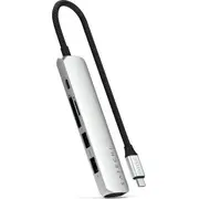 Satechi St-P6Ss centrmezgli un C tipa Usb 10 000 Mbit/S Srebrry koncentratori Huby koncentratory Type-C Srebrny