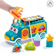 Sorter šķirotājs Konik mūzikas automašīna bērniem zaļā krāsā konik samochodzik muzyczny dla dzieci zielony