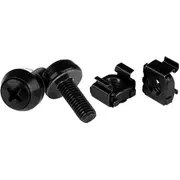 Startech M6 x skrūvju/paplāksņu/uzgriežņu komplekts 50 komplekti. Melns Cabscrewm6B Zestaw 50Kpl. Czarne