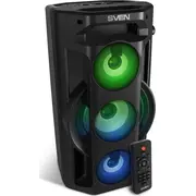 Sven Ps-680 skaļrunis melns. jauda 2X32.5W Rms. Tws. Bluetooth. Fm. Usb. Micro Sd. Led displejs. Rc. litija baterija. Sv-020187 Czarny. power output Led-Display. lithium battery.
