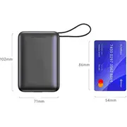 Swissten Power Bank 20 000 mAh ar iebūvētiem kabeļiem Usb-C un zibens With Built-In Cables and Lightning