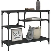 vidaXL konsoles galds ar plauktiem melns 100X35X75 cm Stolik konsolowy czarny.