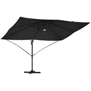 vidaXL konsoles lietussargs melns poliesters. ar pulveri pārklāts tērauds. liels Parasol Czarny Poliester. Stal Malowana Proszkowo