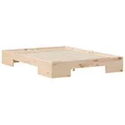 vidaXL Gultas rāmis Brūns 120 x 190 cm Priedes masīvkoks Lite drewno sosnowe