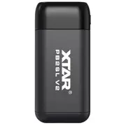 Xtar lādētājs Lādētājs Ar Baltijas Bankas Funkciju Cilindriskām Li-Ion Akumulatoriem 18650/20700/21700 Melns 2 Kanāli Pb2Slv2 Power Bank Do Cylindrycznych Czarna
