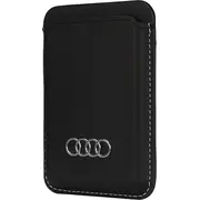 Audi sintētiskās ādas maka kartes slots. melns/melns Magsafe Au-Msch-Q3/D1-Bk Synthetic Leather Wallet Card Slot czarny/black
