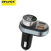 Awei Fm raidītājs C-843 Mp3 1Xusb1Xusb-C brīvroku komplekts ar raidītāju Transmiter Zestaw transmiterem