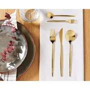 Beliani zelta galda piederumu komplekts Rīgatoni Zestaw Rigatoni