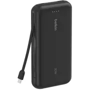 Belkin Powerbank 20 000 mAh Schw. 30W Integr.usb-C kabelis 20.000Mah schw. integr.USB-C Kab. Bpb024Hqbk