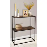 Bēniņu grāmatu skapis ar 2 plauktiem. metāls un Mdf. 71 x 31 85 cm Loftowy metal