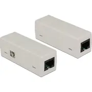 Delock 62619 Av adapteris dzimuma mainītājs Rj-45 kabeļi pelēks Adapter zmieniacz kabli Szary