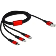 Delock Usb kabelis Usb-A  Lightning Red 85892 Kabel Usb-A Czerwony