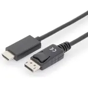 Digitus Displayport  Hdmi kabelis melns Ak-340303-020-S Kabel Displayport 2M czarny