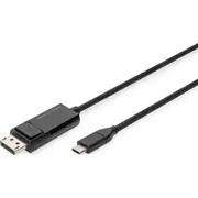 Digitus Usb-C  Displayport Usb kabelis melns Ak-300334-020-S Kabel Usb-C Czarny