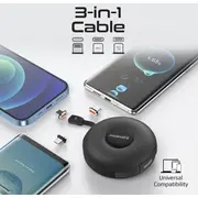 Domate Chiver Fallablay Magnetic Cable Usb-C Lightning Microusb Id Promate Quiver Foldable magnetic cable to microUSB 1M