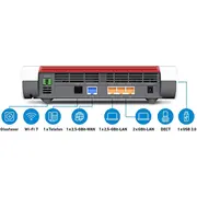 Fritz Box 5690 bezvadu maršrutētājs 2.5 gigabitu Ethernet divjoslu 2.4 Ghz/5 Ghz sarkans. balts Router bezprzewodowy Gigabit Dual-Band Czerwony.