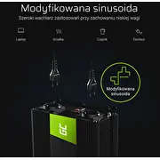Green Cell 24V līdz 230V 1500W pārveidotājs Przetwornica na