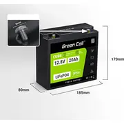 Green Cell Cube Lifepo4 akumulators 20Ah 12.8V 256Wh litija dzelzs fosfāts traktoram. zāles pļāvējam. elektriskajiem transportlīdzekļiem Akumulator do Traktorka. Kosiarki. elektrycznych