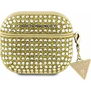 Guess Original Apple Airpods 3 cietais futrālis Rhinestone Triangle Gua3Hdgtpd zelts Oryginalne Etui Hardcase