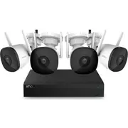 Imou novērošanas komplekts. 4X ložu kameras. 1X 4 kanālu Wi-Fi Nvr ierakstītājs. Kit/Nvr1104Hs-W-S2/4-F22Fe Zestaw do monitoringu. kamery bullet 2Mpix. rejestrator Nvr.