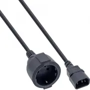 Inline strāvas kabelis iepakojums Bulk-Pack barošanas kabeļa C14 spraudnis vācu tipa F ligzdai melns Kabel 40Pcs. pack Power Cable plug to German Type socket black 0.5M