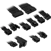 Kolink Core Pro pītais kabeļa pagarinājuma komplekts tips Jet Black Braided Cable Extension Kit 12V-2X6 Type