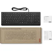 Lenovo Keyboard Essential Tastatūra ar kabeli Asv angļu melna Klawiatura kablem Us English czarny