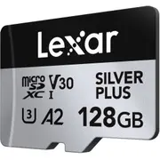 Lexar 128Gb microSdxc Professional Silver Plus Uhs-I A2 V30 U3 4K- 2 gab. Microsdxc szt.