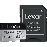 Lexar Professional Silver Plus Microsdxc karte Lmssipl064G-Bnang Karta Gb Class Uhs-I/U3 A2 V30