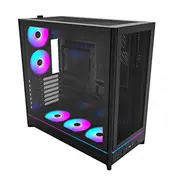 Montech Hs01 Pro Pc-Gehäuse. Midi-Tower. Atx. Argb. Tempred Glass-Schwarz aRGB. Tempered Glass schwarz