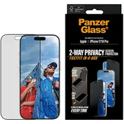 Panzerglass ultra mēroga fit Fastfit Privacy Glass stiklam iPhone 17/16 Pro Ultra-Wide Fit for