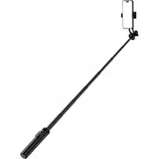 Pašbildes nūja Hurtel Selfie stick Wc1Y2S teleskopiskais statīvs alumīnija sakausējums ar tālruņa turētāju  melns Teleskopowy tripod 1.3M ze stopu aluminium uchwytem na telefon czarny
